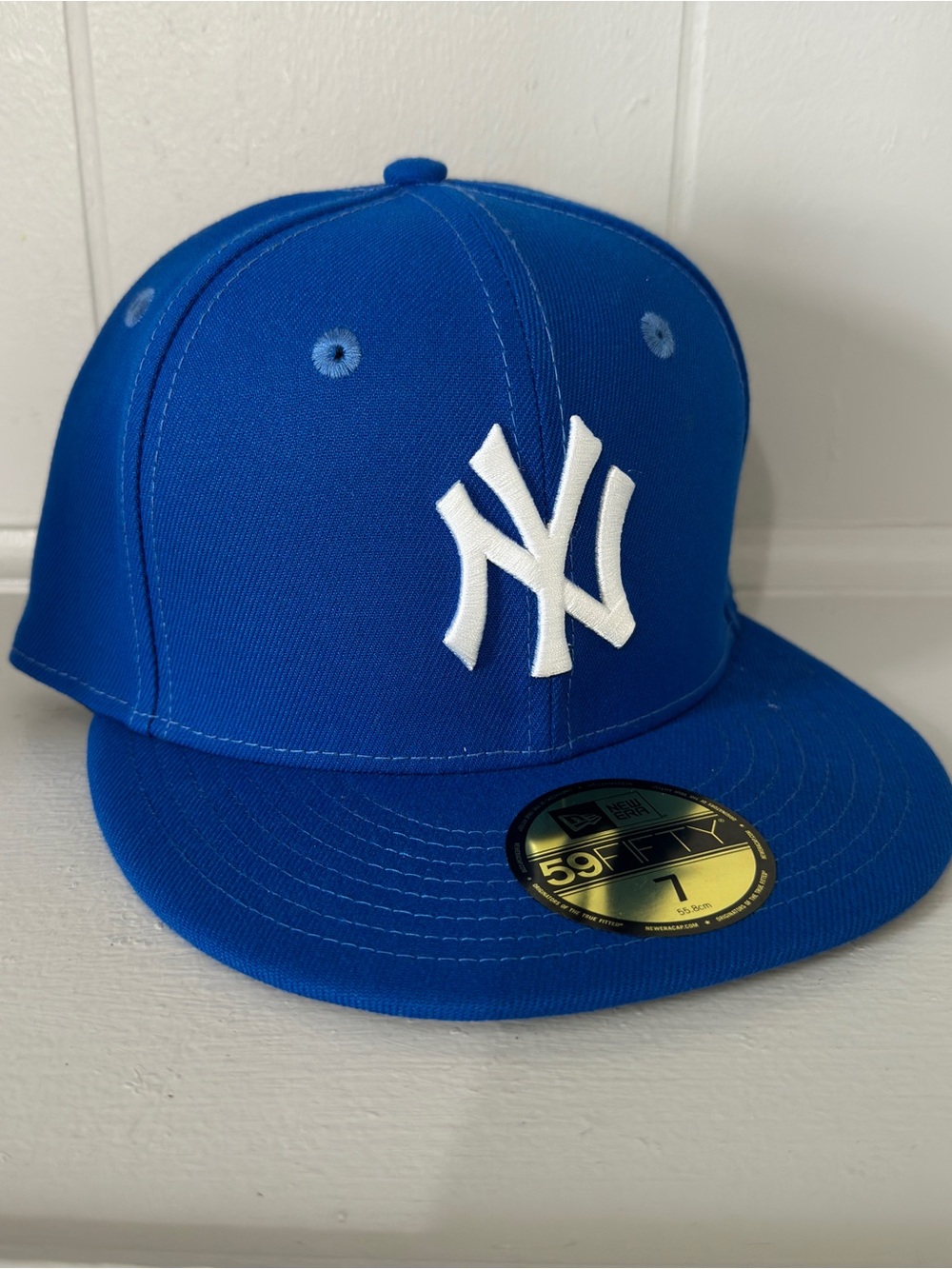 New Era New York Yankees Royal Blue/White 59Fifty Fitted Hat Cap Size 7 MLB NYY